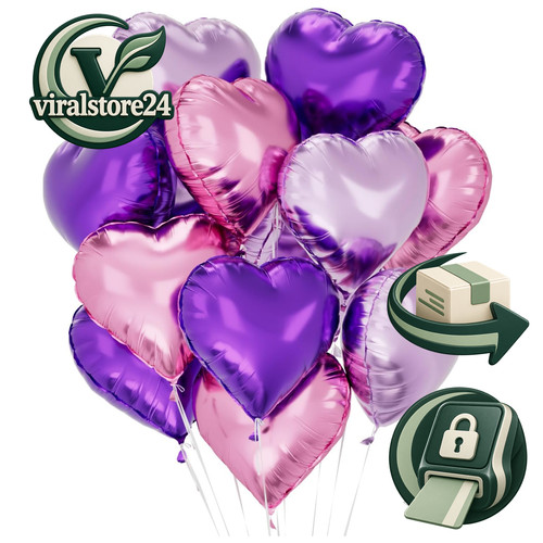 Herzluftballons zoll rosa - 18,