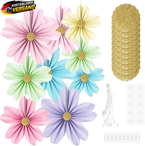 Papierfächer deko set - papierfächer,