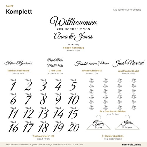 Hochzeit deko set - hochzeit,