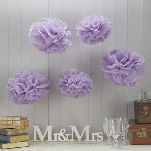 Pom poms flieder - 5,